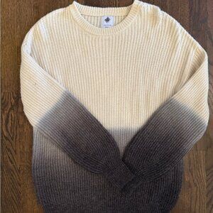 Like Love Gradient Knit Sweater - Cream and Gray Size Medium